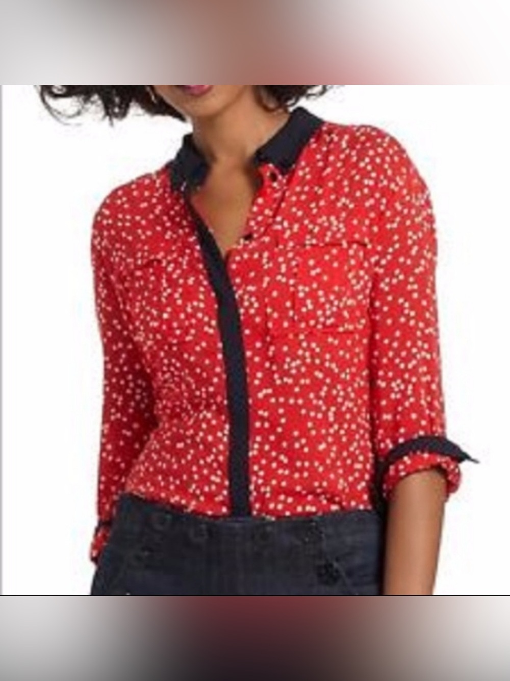 Anthropologie MAEVE bagatelle polka dot blouse Size 12